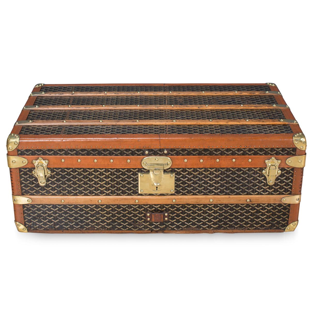 French Antique 20th Century Beautiful Goyard Cabin Trunk, circa 1930