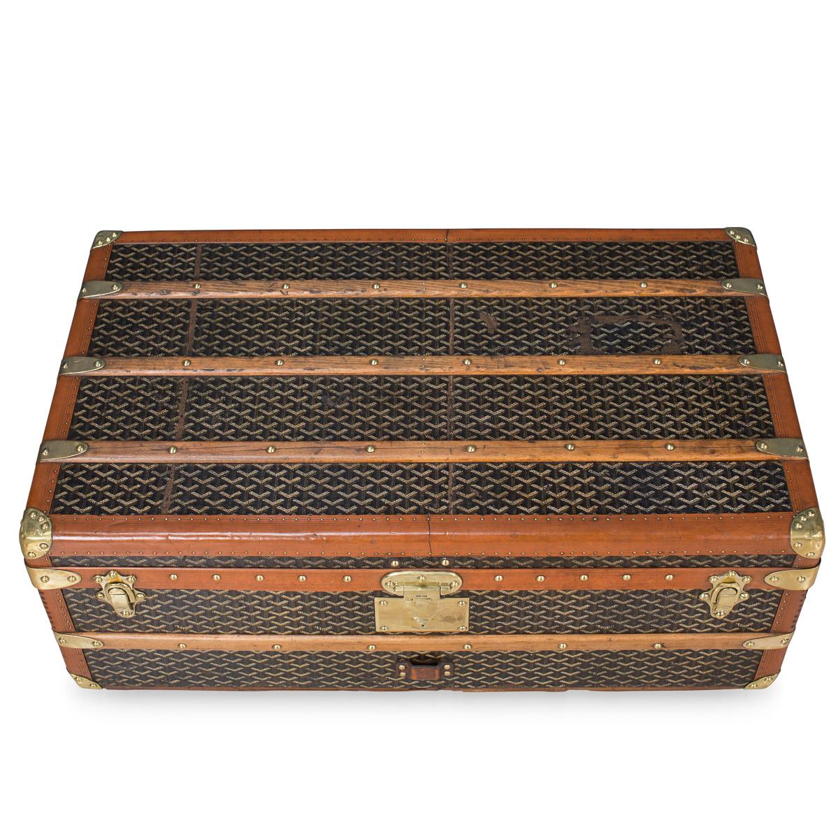 Antique 20th Century Beautiful Goyard Cabin Trunk, circa 1930 In Good Condition In Royal Tunbridge Wells, Kent