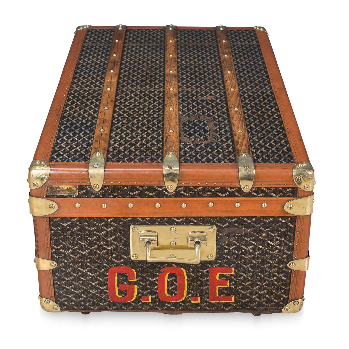 Canvas Antique 20th Century Beautiful Goyard Cabin Trunk, circa 1930