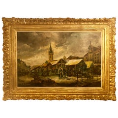 Antique 20th Century Belgian Oil on Canvas at "The Marketplace"