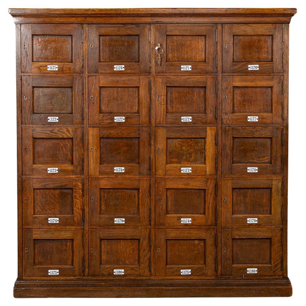 Antique 20th Century British Oak Estate Lockers c.1920
