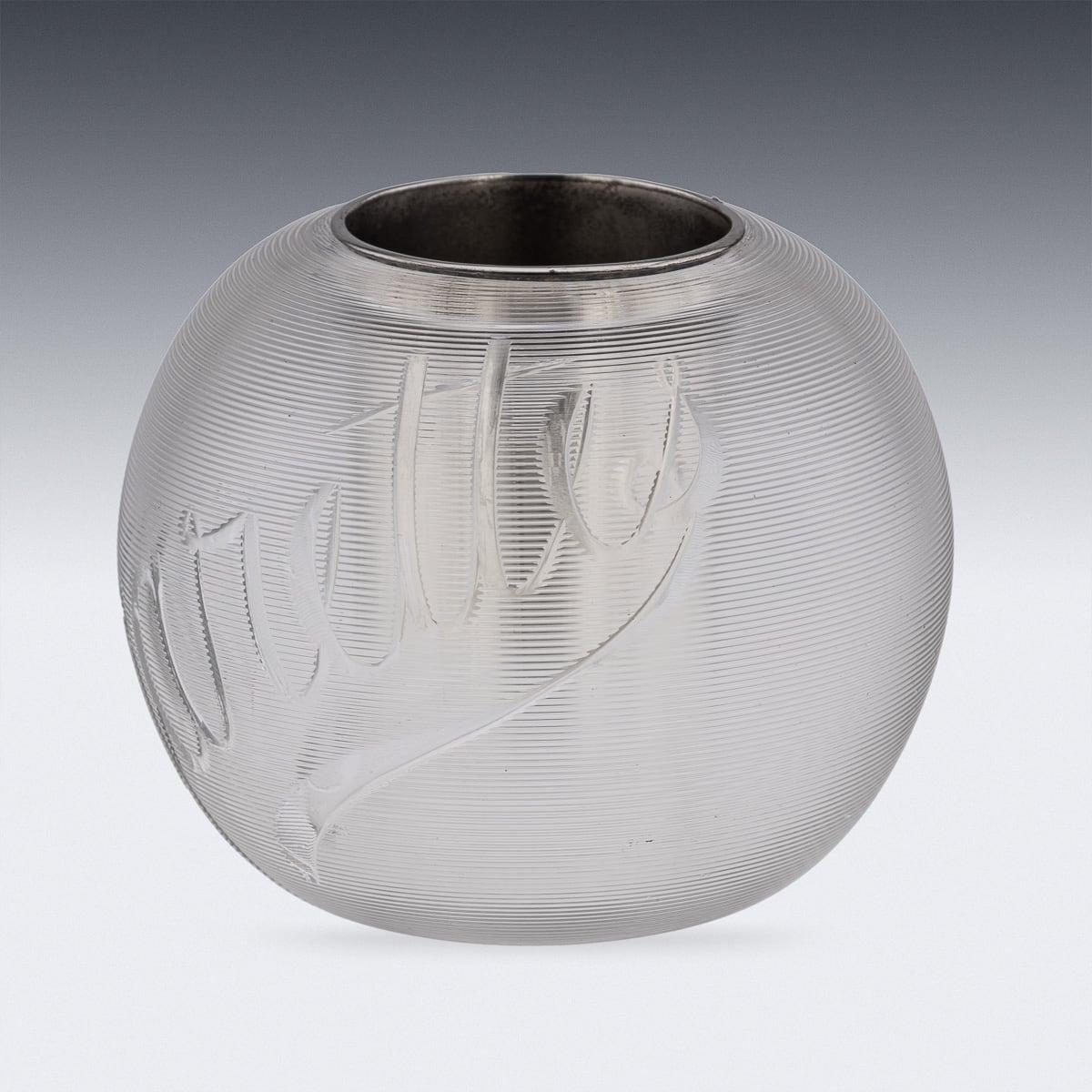 Other Antique 20th Century British Silver Plate & Engraved Glass Match Striker c.1910 For Sale