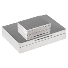 Antique 20th Century British Solid Silver Two-Tier Cigar Box, Asprey & Co c.1920