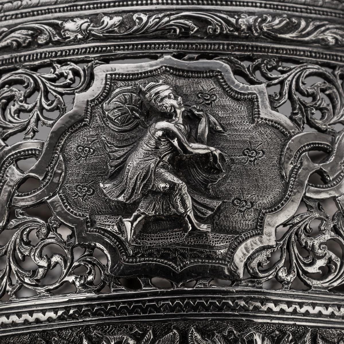 Ancienne coupe birmane en argent massif Maung Yin Maung du 20e siècle, Rangoon c.1905 en vente 3