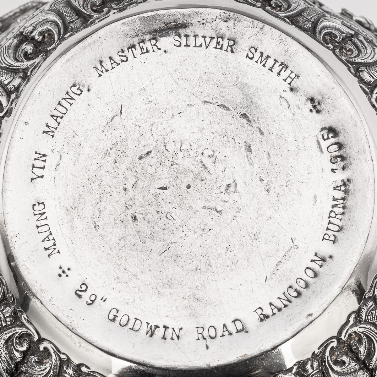 Ancienne coupe birmane en argent massif Maung Yin Maung du 20e siècle, Rangoon c.1905 en vente 9