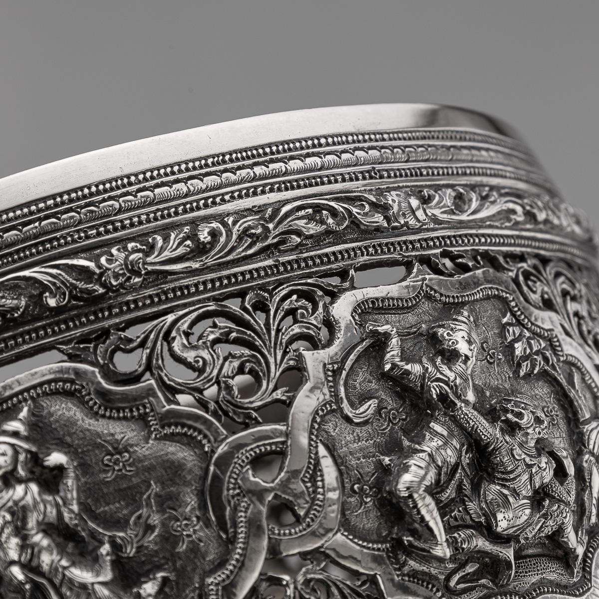Ancienne coupe birmane en argent massif Maung Yin Maung du 20e siècle, Rangoon c.1905 en vente 1