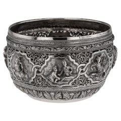 Ancienne coupe birmane en argent massif Maung Yin Maung du 20e siècle, Rangoon c.1905