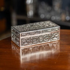 Antique 20th Century Cambodian Solid Silver Box c.1900