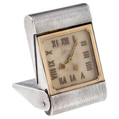 Antique 20th Century Cartier Solid Silver Travel Clock c.1908