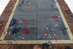 Antique 20th Century Chinese Deco Rug with Flowers & Pictorials - Rug & Kilim