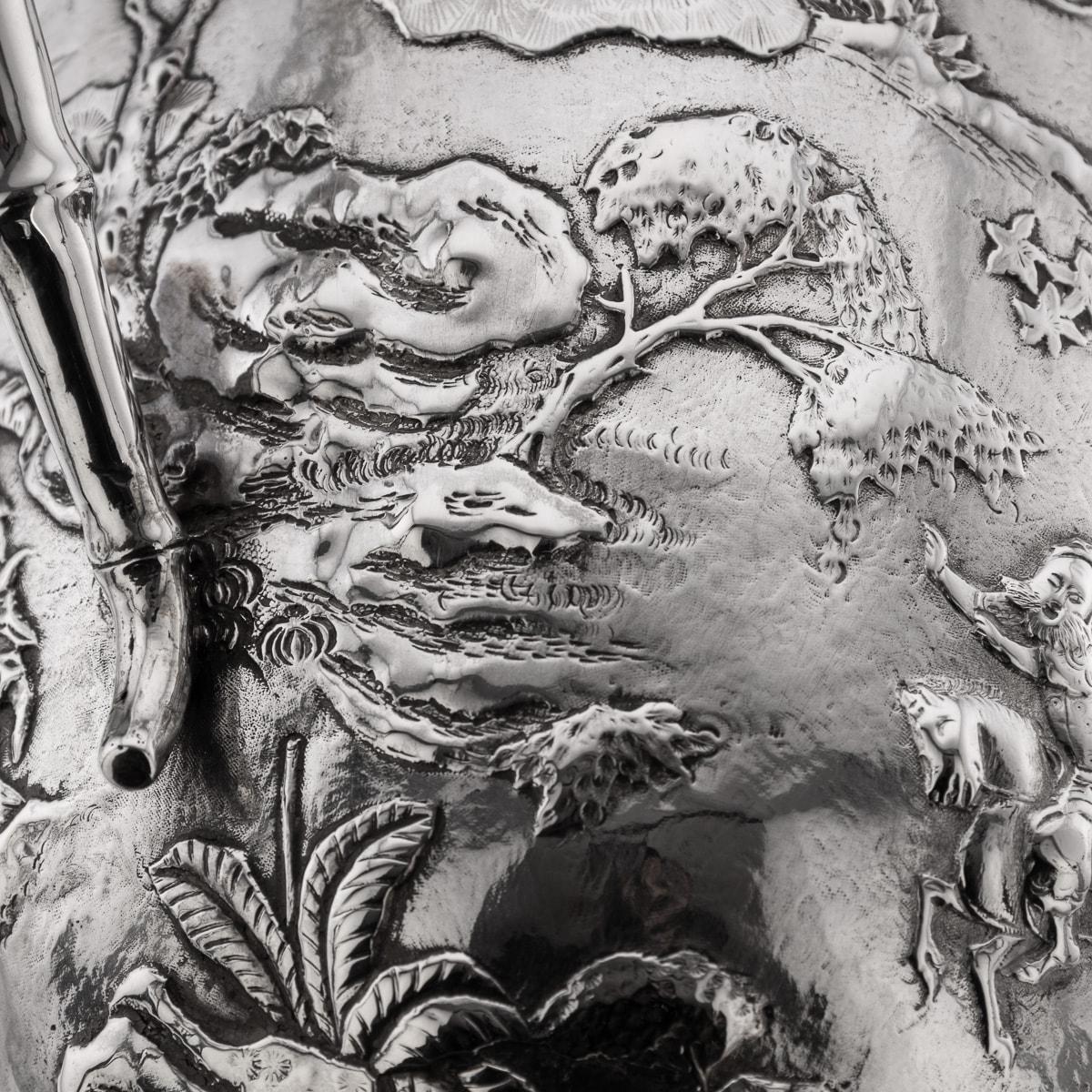 Antiker chinesischer Export-Silbertrophäenbecher des 20. Jahrhunderts auf Sockel, Luen Wo, um 1900 im Angebot 7