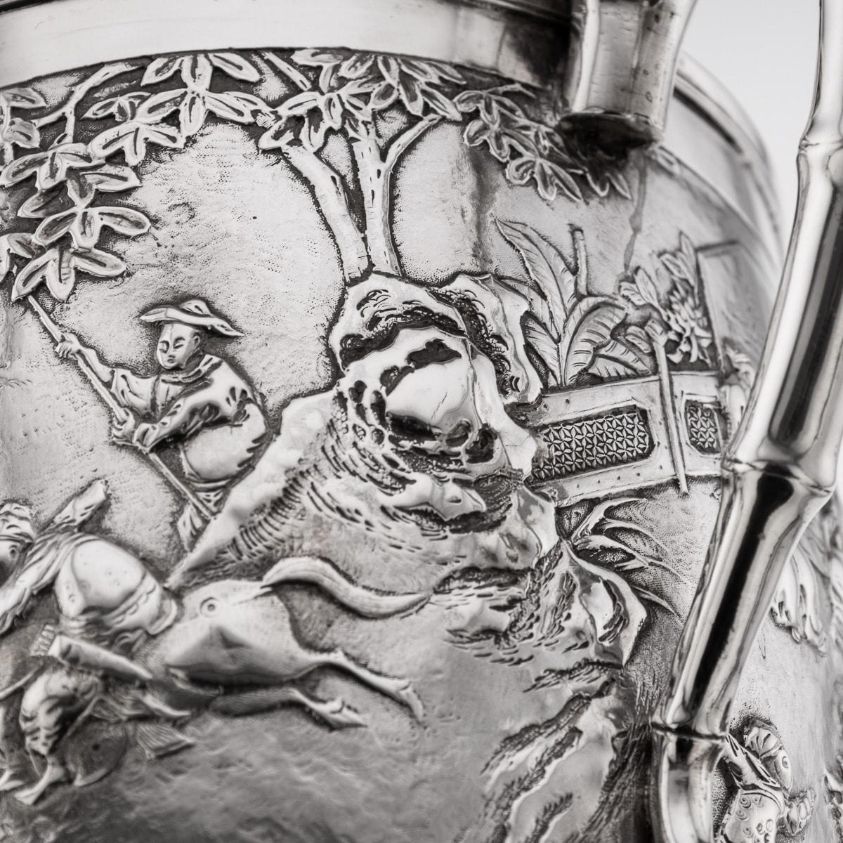 Antique 20th Century Chinese Export Silver Trophy Cup On Base, Luen Wo c.1900 11