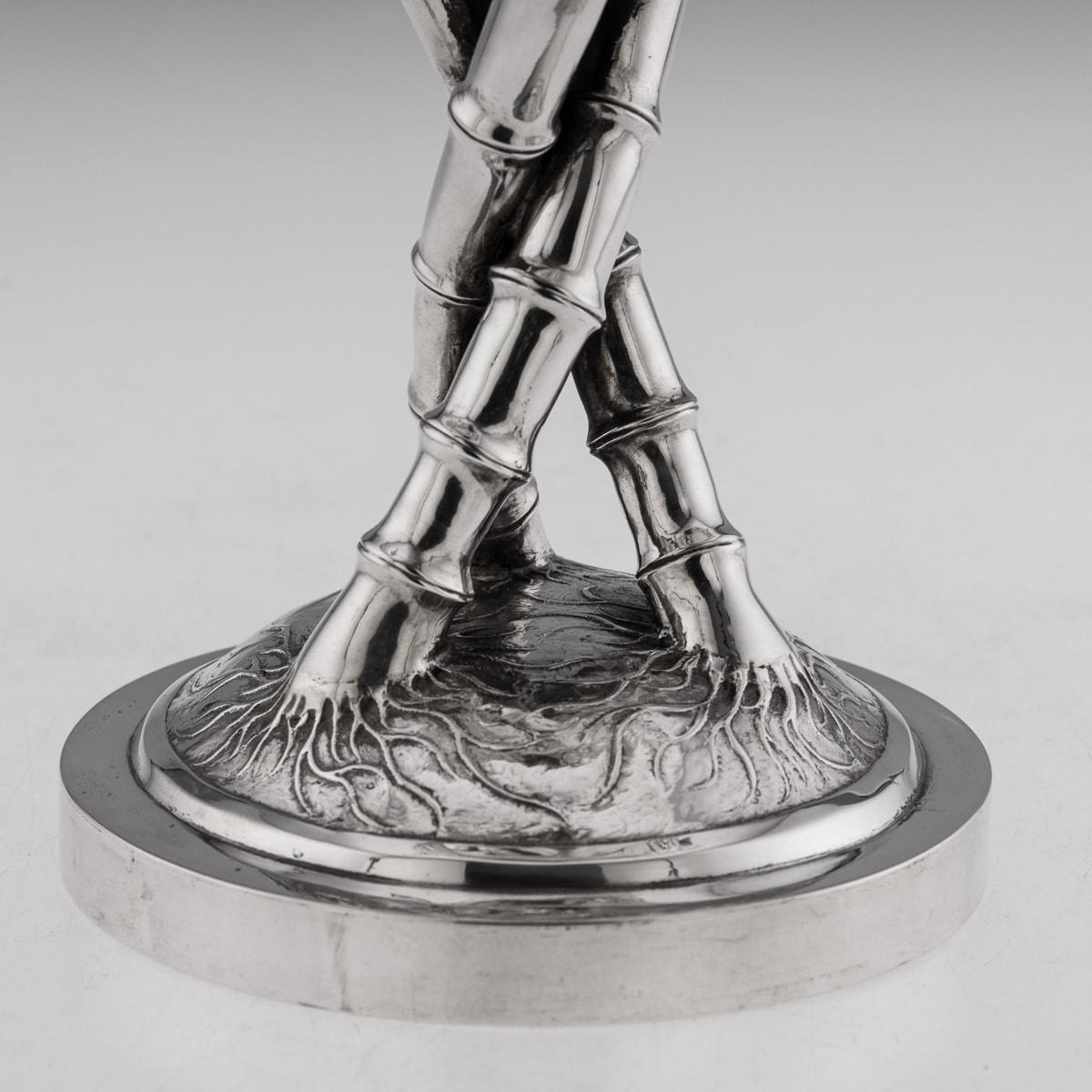 Antique 20th Century Chinese Export Silver Trophy Cup On Base, Luen Wo c.1900 13