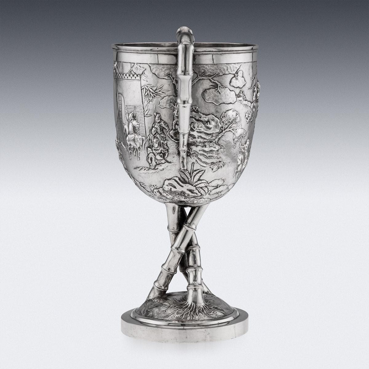 Other Antique 20th Century Chinese Export Silver Trophy Cup On Base, Luen Wo c.1900