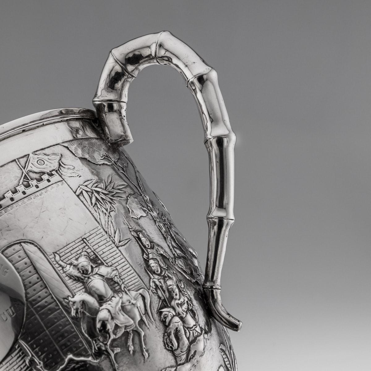 Antique 20th Century Chinese Export Silver Trophy Cup On Base, Luen Wo c.1900 For Sale 3