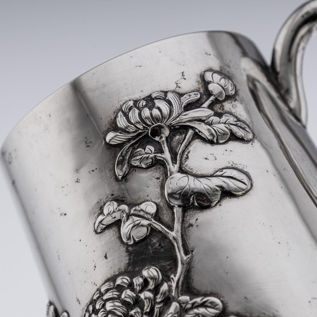 Antiker chinesischer Exportbecher aus massivem Silber des 20. Jahrhunderts, Luen Hing, um 1900 im Angebot 5