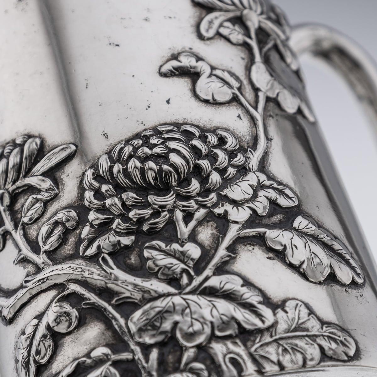 Antiker chinesischer Exportbecher aus massivem Silber des 20. Jahrhunderts, Luen Hing, um 1900 im Angebot 7