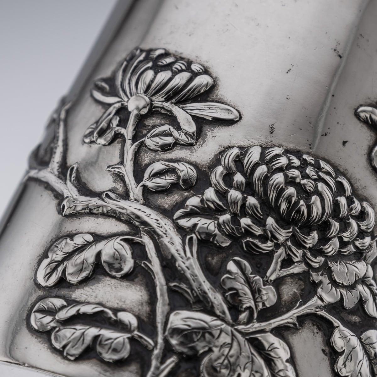 Antiker chinesischer Exportbecher aus massivem Silber des 20. Jahrhunderts, Luen Hing, um 1900 im Angebot 8