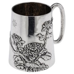 Antique 20th Century Chinese Export Solid Silver Mug, Luen Hing c.1900