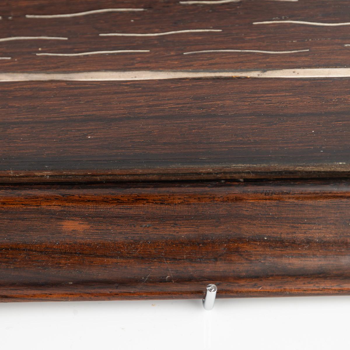 Antico vassoio da tè cinese del XX secolo in argento massiccio e legno, 1900 ca. in vendita 7