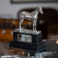 Antique 20th Century Edwardian English Solid Silver Horse Trophy On Stand c.1908