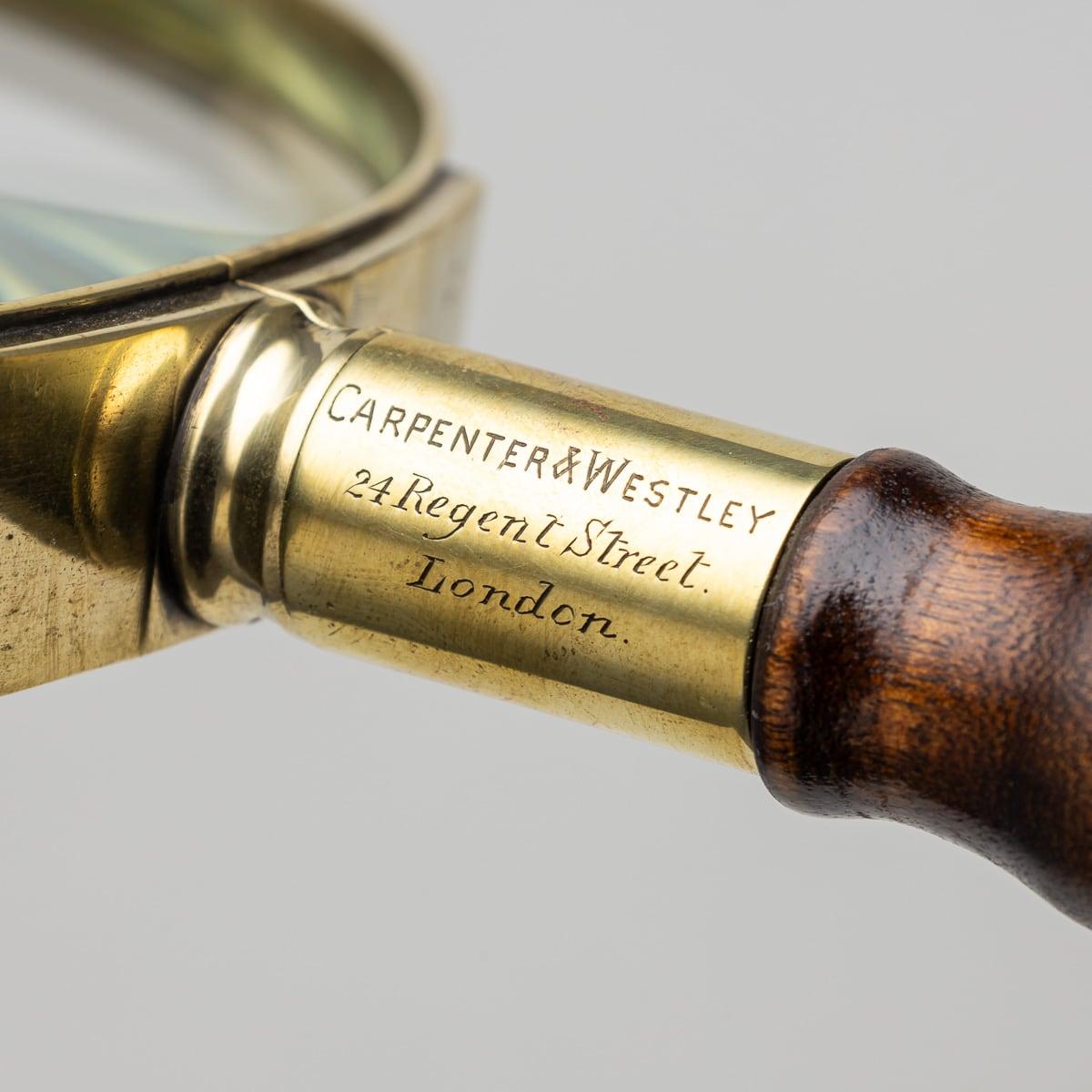 Grand verre grossissant édouardien ancien du 20ème siècle en laiton, c.1905 Bon état - En vente à Royal Tunbridge Wells, Kent