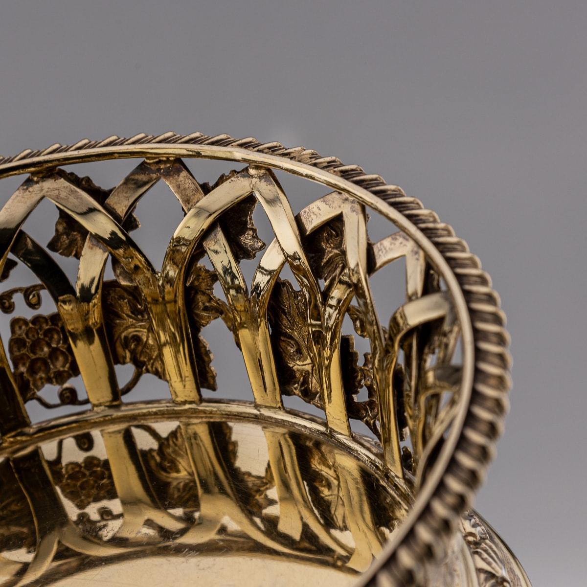 Antikes edwardianisches, vergoldetes Silber-Vergoldetes Paar Weinuntersetzer aus dem 20. Jahrhundert, London um 1904 im Angebot 6