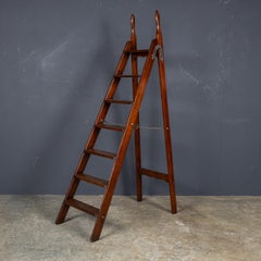 Antica scala in legno "a scatto" del 20° secolo, edoardiana, c.1910