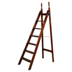 Antique 20th Century Edwardian "Snap Action" Wooden Ladder c.1910