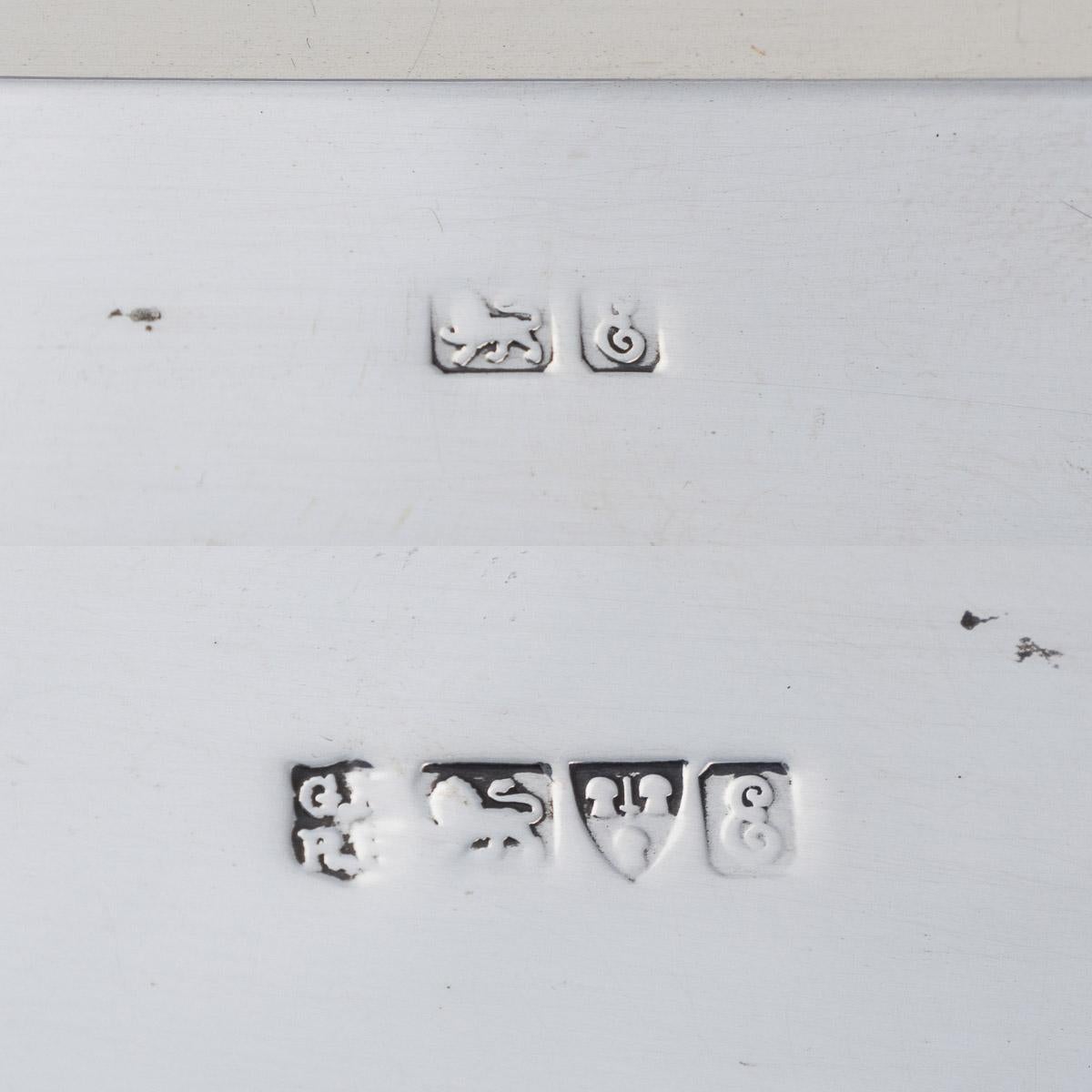 Boîte de jeu édouardienne ancienne du 20ème siècle en argent massif, Chester c.1905 en vente 4