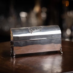 Antica scatola per il gioco del ponte in argento massiccio del XX secolo, Chester, 1905 ca.