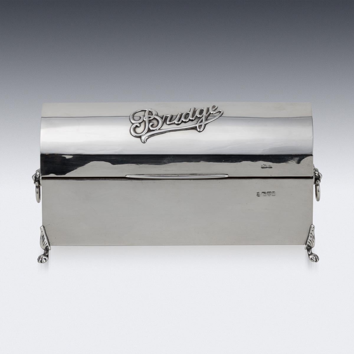 Autre Boîte de jeu édouardienne ancienne du 20ème siècle en argent massif, Chester c.1905 en vente