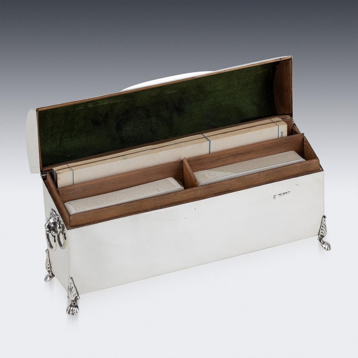 Britannique Boîte de jeu édouardienne ancienne du 20ème siècle en argent massif, Chester c.1905 en vente
