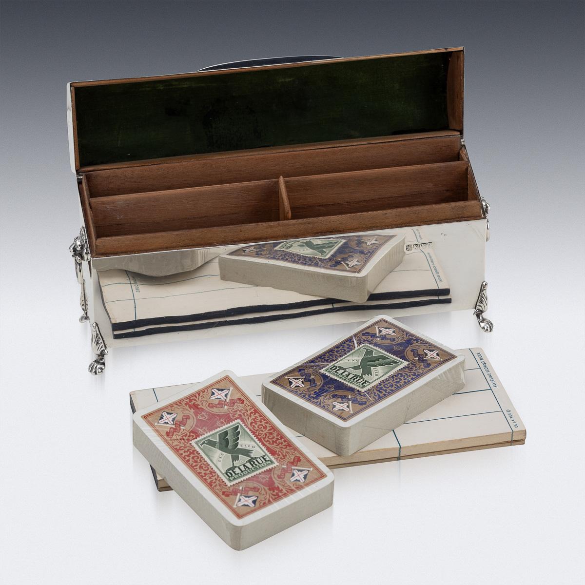 Boîte de jeu édouardienne ancienne du 20ème siècle en argent massif, Chester c.1905 Bon état - En vente à Royal Tunbridge Wells, Kent