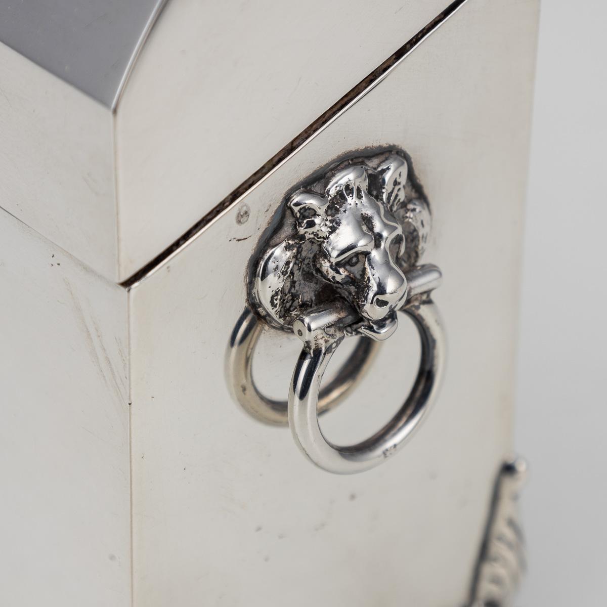 Boîte de jeu édouardienne ancienne du 20ème siècle en argent massif, Chester c.1905 en vente 1