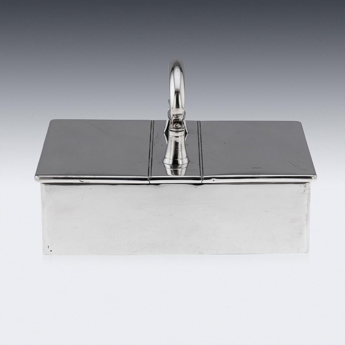 Antigua caja de puros de plata maciza eduardiana del siglo XX, Londres c.1909 Otro en venta