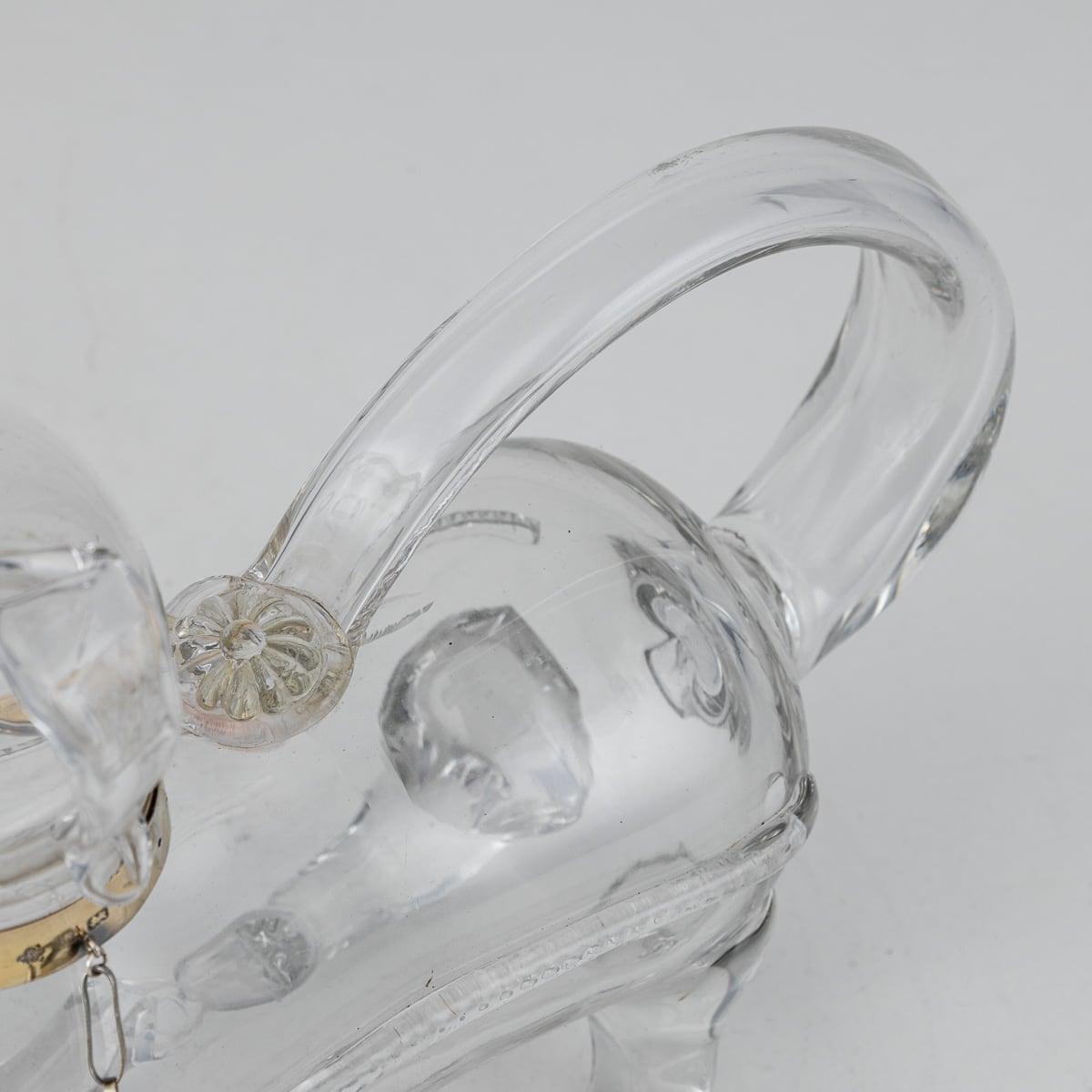Pichet à vin édouardien du 20ème siècle en argent massif et verre fantaisie c.1905 en vente 3