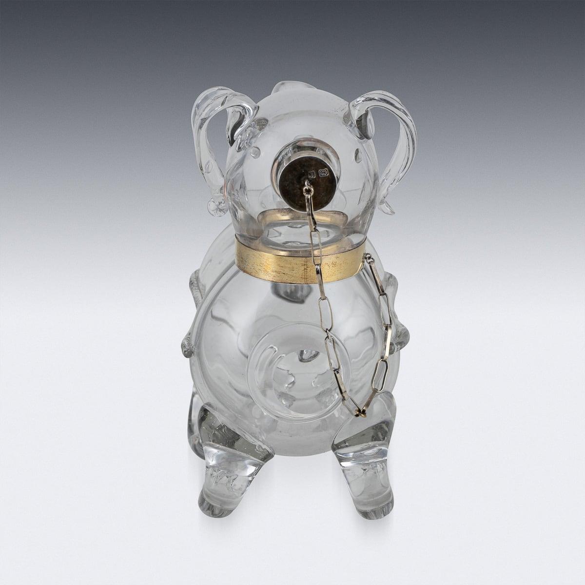 20ième siècle Pichet à vin édouardien du 20ème siècle en argent massif et verre fantaisie c.1905 en vente