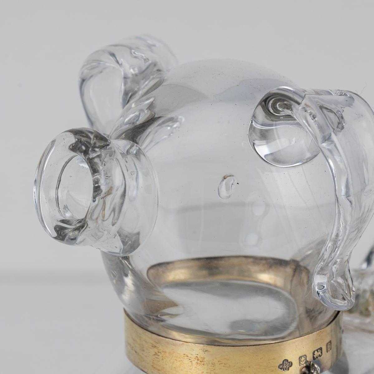 Argent Pichet à vin édouardien du 20ème siècle en argent massif et verre fantaisie c.1905 en vente