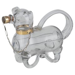 Antique 20th Century Edwardian Solid Silver & Glass Novelty Claret Jug c.1905