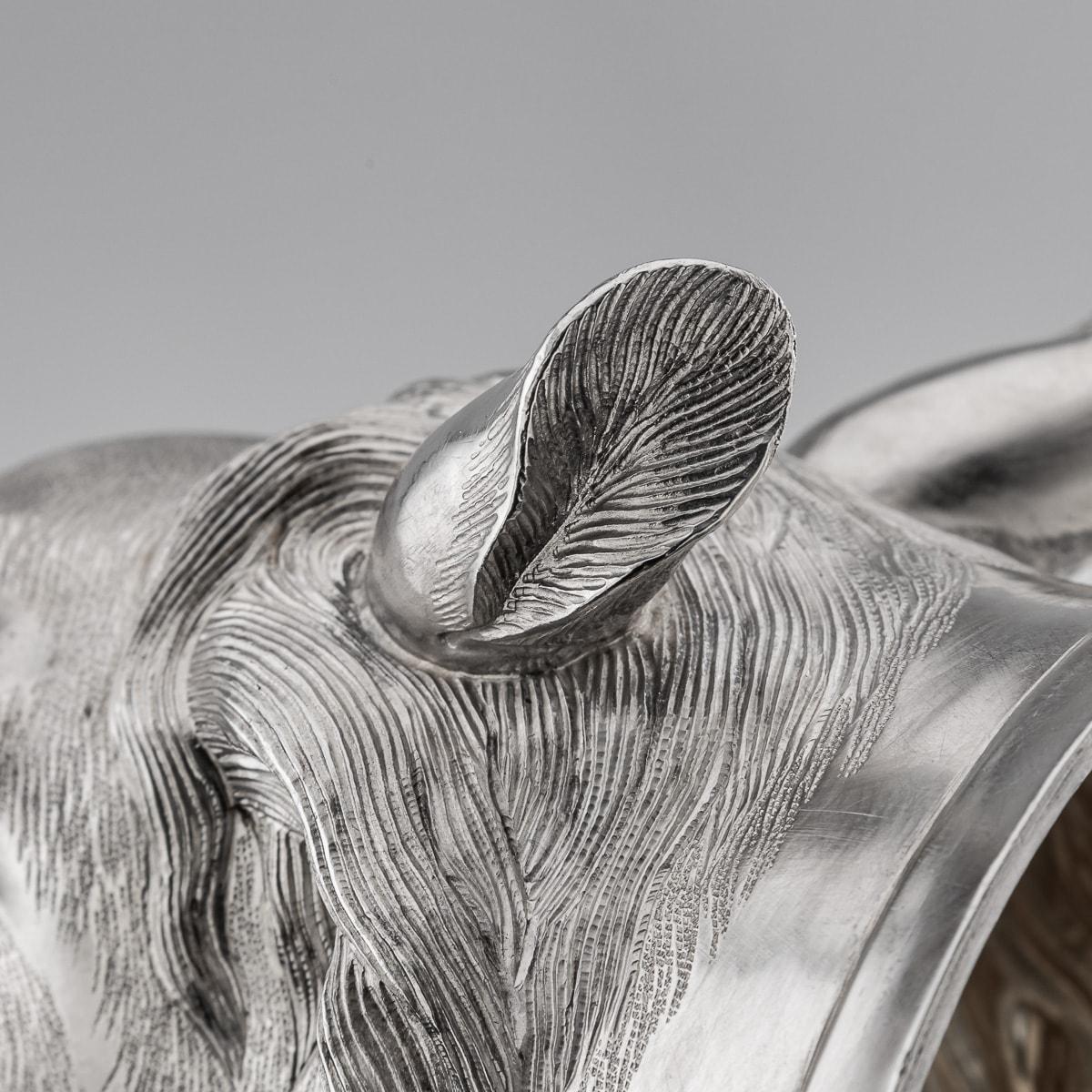Antique 20th Century Edwardian Solid Silver Horse Stirrup Cup by Elkington & Co For Sale 11