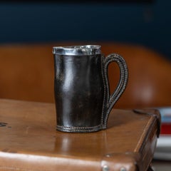 Antique 20th Century Edwardian Solid Silver & Leather 'Bombard' Jug c.1906