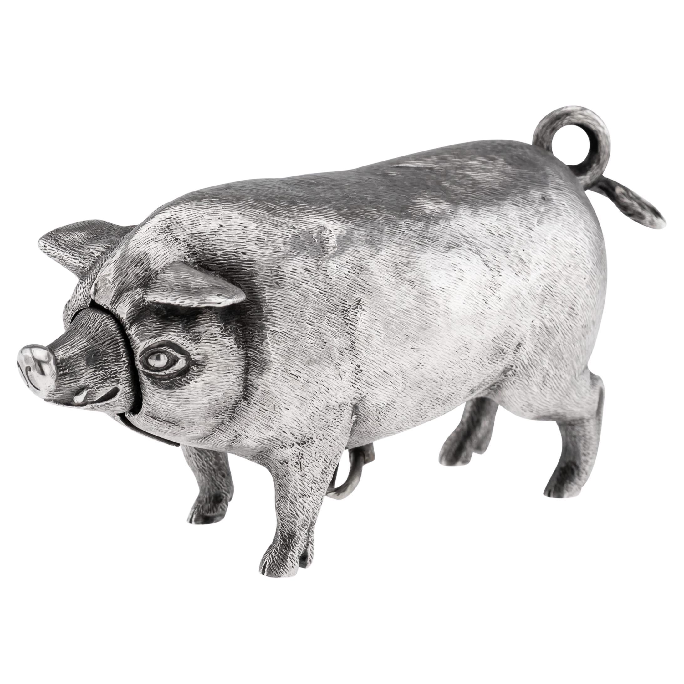 Antique 20ème siècle Edwardian Solid Silver Novelty Butchers Bell, London c.1903 en vente