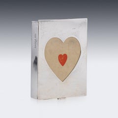 Antike edwardianische Spielkartenschachtel aus massivem Silber des 20. Jahrhunderts, London um 1906