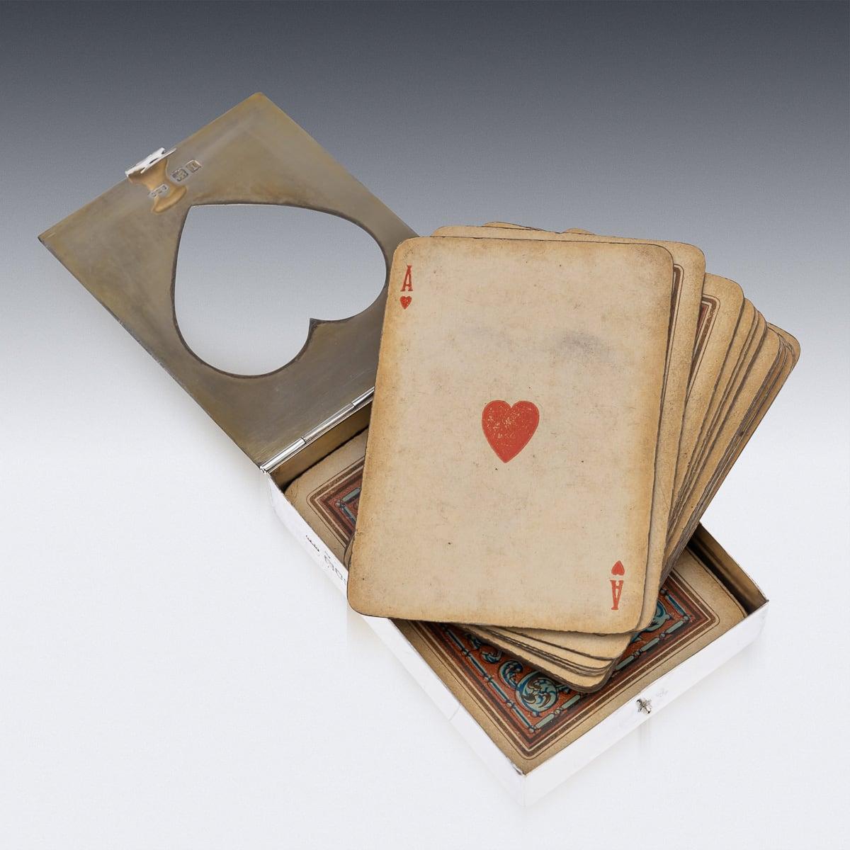 Antique 20th Century Edwardian Solid Silver Playing Cards Box, London c.1906 In Good Condition In Royal Tunbridge Wells, Kent