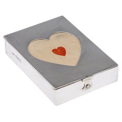 Antique 20th Century Edwardian Solid Silver Playing Cards Box, London c.1906