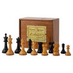 Ensemble d'échecs édouardien du 20ème siècle en bois, J Jacques & Sons, vers 1910