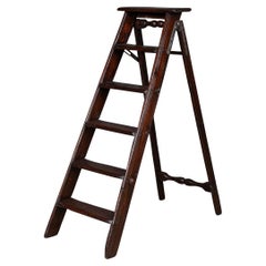 Vintage 20th Century Edwardian Wooden Safety Ladder c.1910