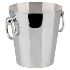 Rafraîchisseur à vin Art Déco anglais ancien du 20ème siècle en métal argenté vers 1920