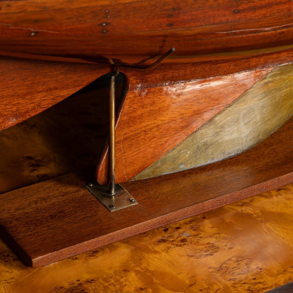 Early 20th Century Antique 20th Century English Made Large Wood Pond Yacht c.1920 For Sale
